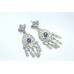 Earrings Silver 925 Sterling Dangle Drop Women Crystal with Foil Handmade B572